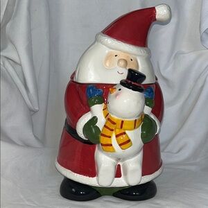 Santa and Snowman Cookie Jar